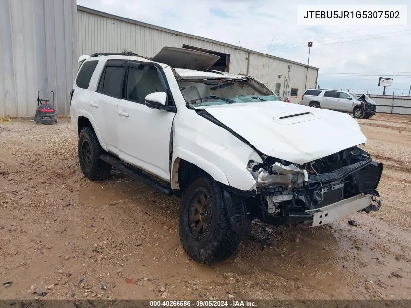 2016 Toyota 4Runner Trail Premium VIN: JTEBU5JR1G5307502 Lot: 40266585