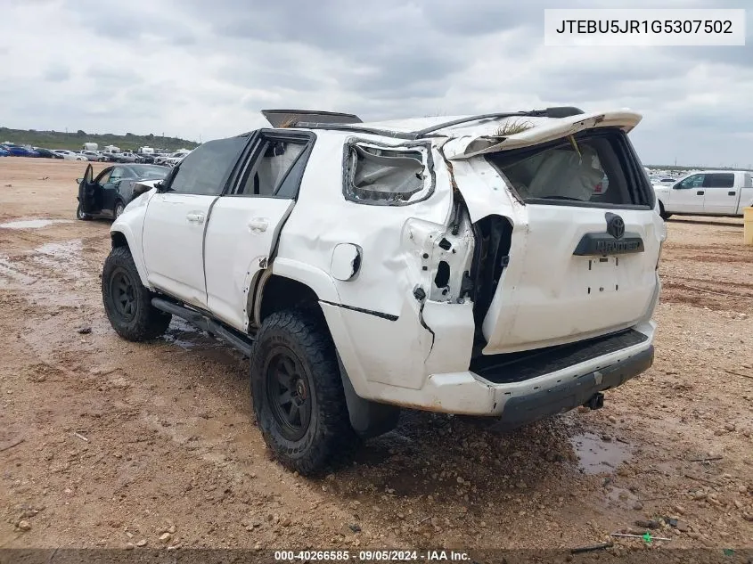 JTEBU5JR1G5307502 2016 Toyota 4Runner Trail Premium