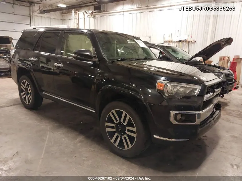 2016 Toyota 4Runner Sr5 VIN: JTEBU5JR0G5336263 Lot: 40680503