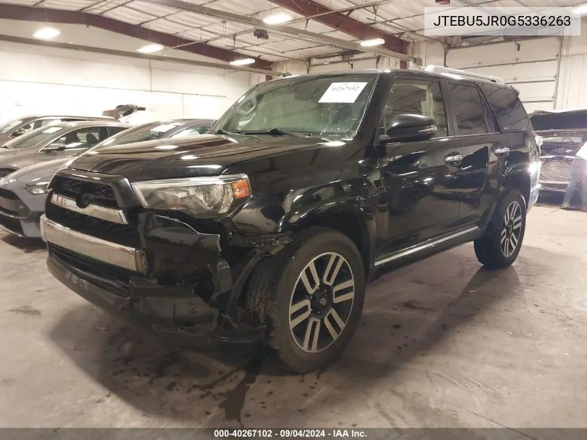 2016 Toyota 4Runner Sr5 VIN: JTEBU5JR0G5336263 Lot: 40680503