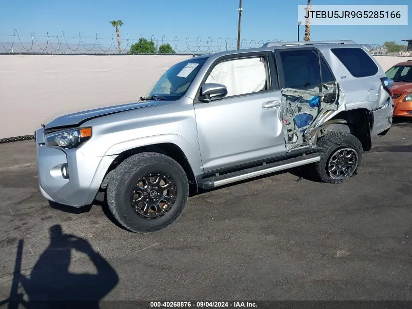 2016 Toyota 4Runner Sr5 Prem/Ltdl/Trail/Trd VIN: JTEBU5JR9G5285166 Lot: 40268876