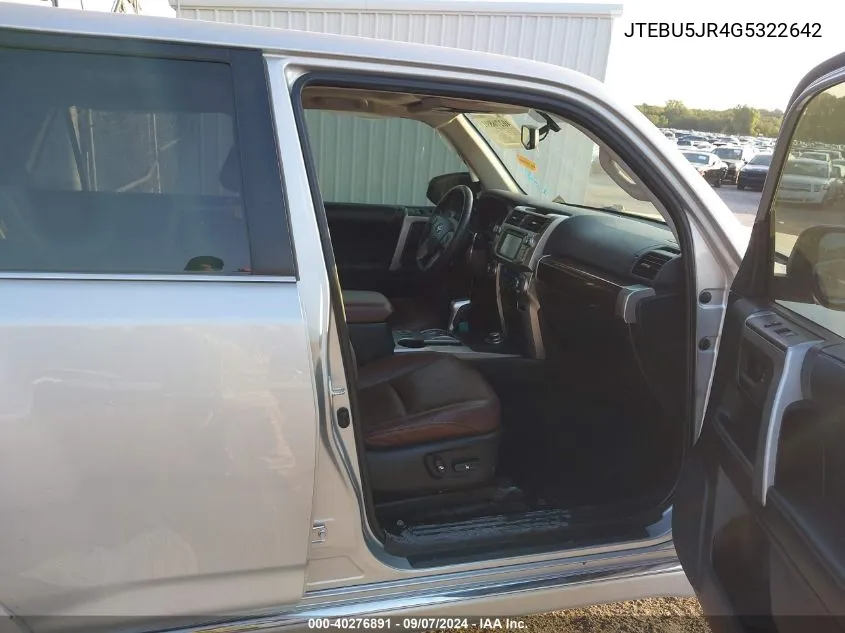 JTEBU5JR4G5322642 2016 Toyota 4Runner Limited