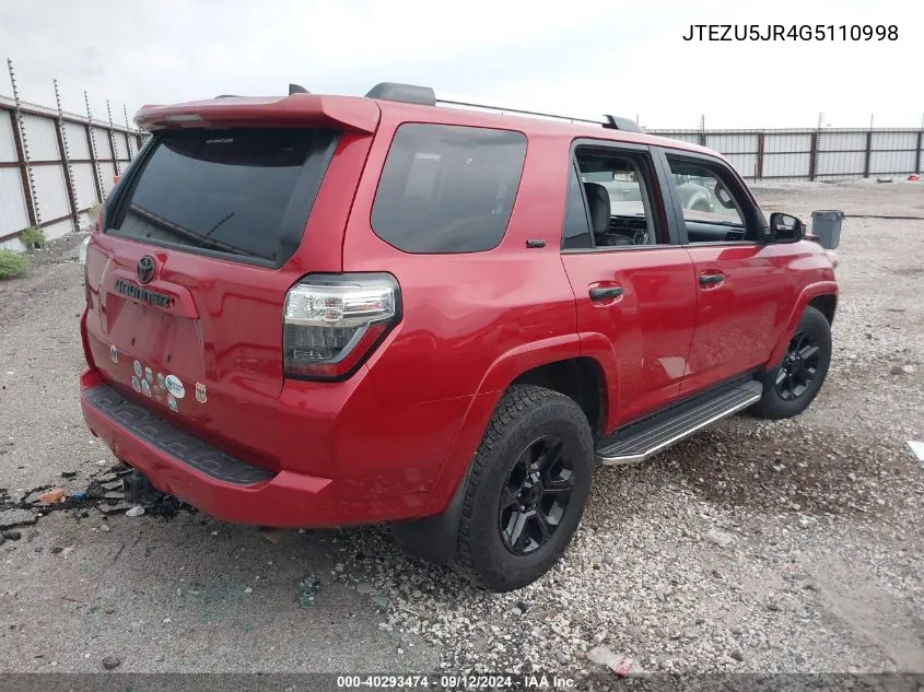 JTEZU5JR4G5110998 2016 Toyota 4Runner Sr5/Limited/Sr5 Premium