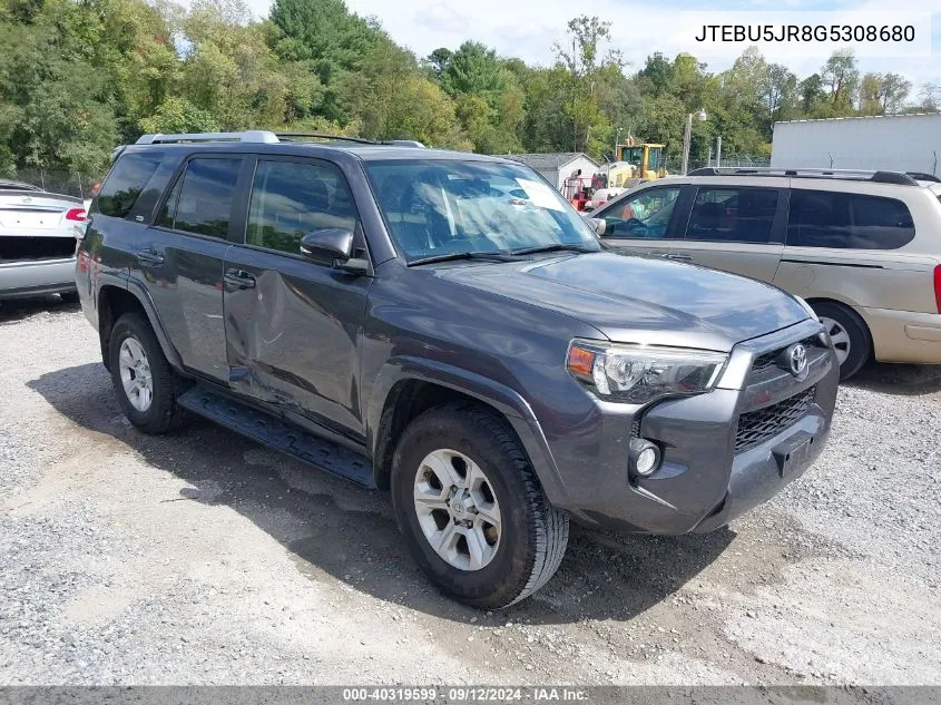 2016 Toyota 4Runner Sr5 Premium VIN: JTEBU5JR8G5308680 Lot: 40319599