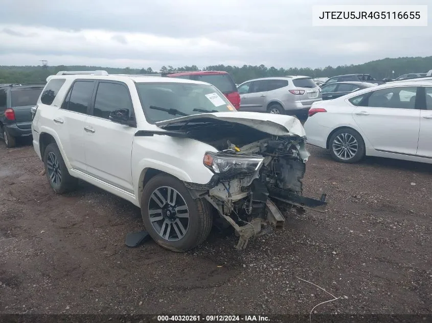 2016 Toyota 4Runner Limited VIN: JTEZU5JR4G5116655 Lot: 40320261