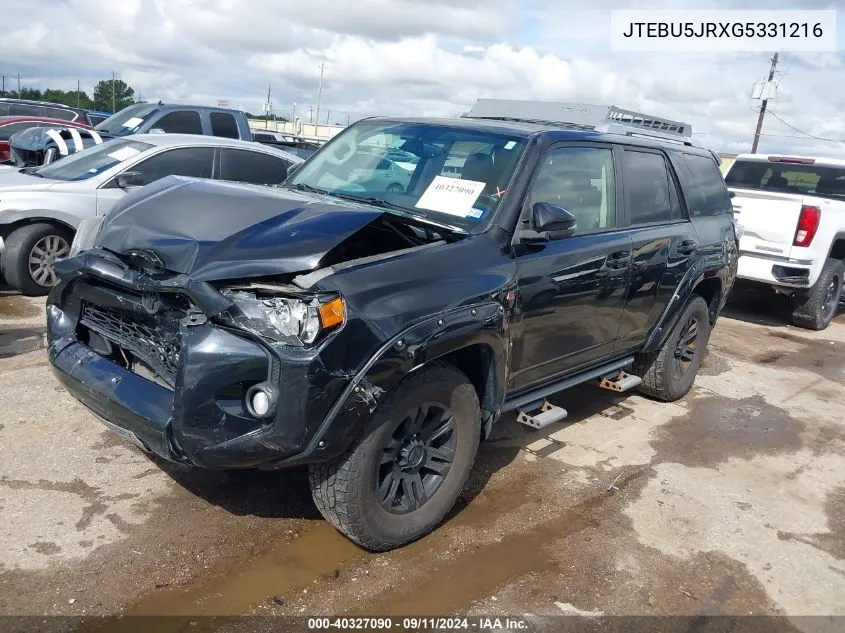 2016 Toyota 4Runner Sr5 Premium VIN: JTEBU5JRXG5331216 Lot: 40327090