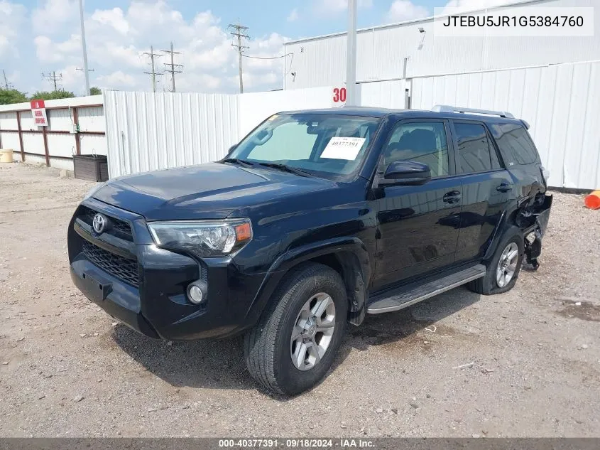 JTEBU5JR1G5384760 2016 Toyota 4Runner Sr5 Prem/Ltdl/Trail/Trd