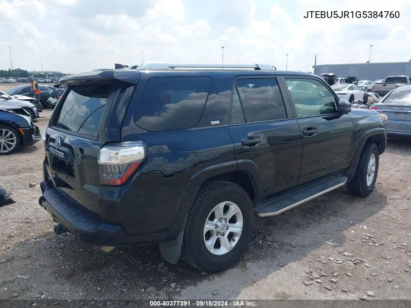 JTEBU5JR1G5384760 2016 Toyota 4Runner Sr5 Prem/Ltdl/Trail/Trd