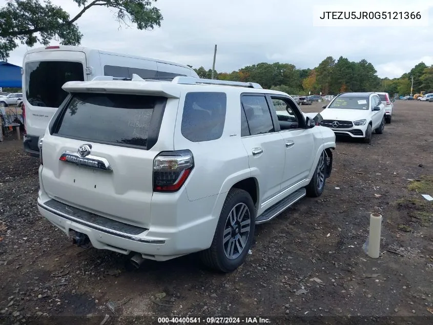 JTEZU5JR0G5121366 2016 Toyota 4Runner Limited