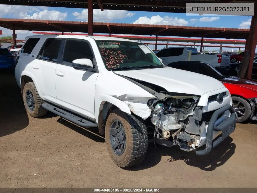 JTEBU5JR2G5322381 2016 Toyota 4Runner Sr5