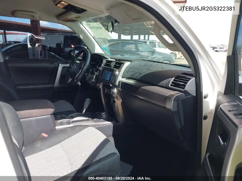 JTEBU5JR2G5322381 2016 Toyota 4Runner Sr5