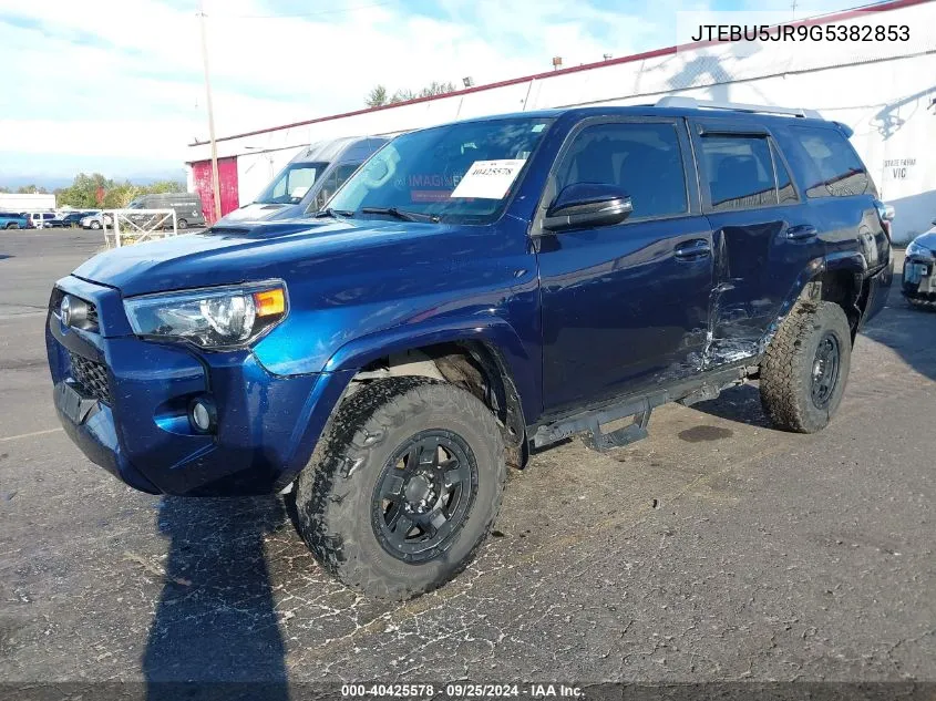 2016 Toyota 4Runner Sr5 Premium VIN: JTEBU5JR9G5382853 Lot: 40425578