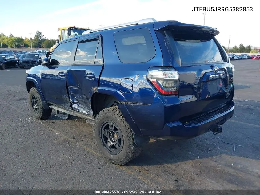 2016 Toyota 4Runner Sr5 Premium VIN: JTEBU5JR9G5382853 Lot: 40425578