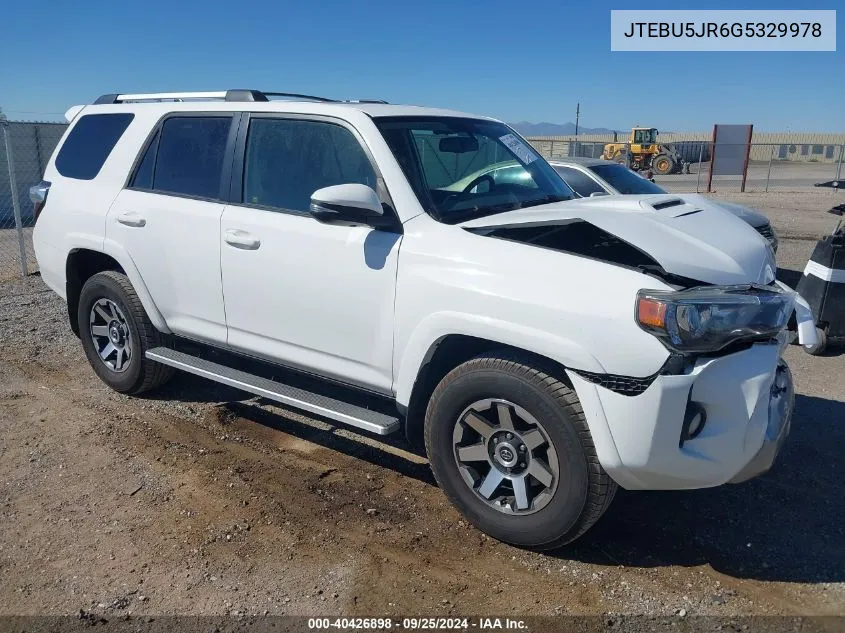 2016 Toyota 4Runner Trail Premium VIN: JTEBU5JR6G5329978 Lot: 40426898