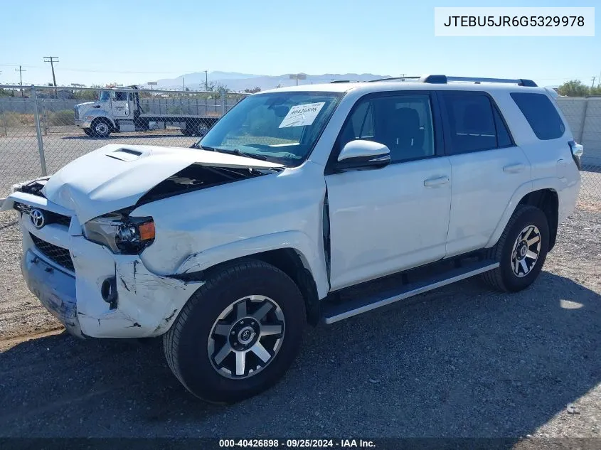 2016 Toyota 4Runner Trail Premium VIN: JTEBU5JR6G5329978 Lot: 40426898