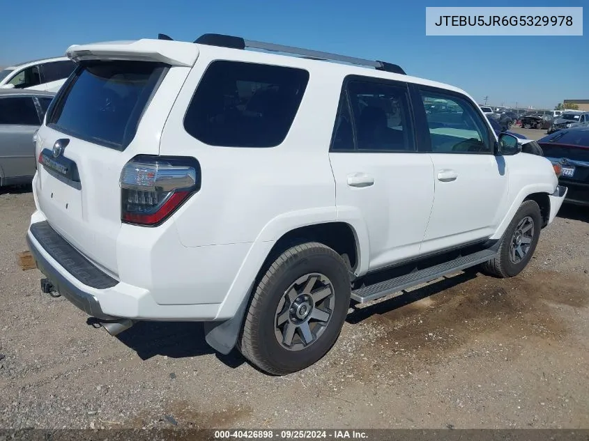 2016 Toyota 4Runner Trail Premium VIN: JTEBU5JR6G5329978 Lot: 40426898