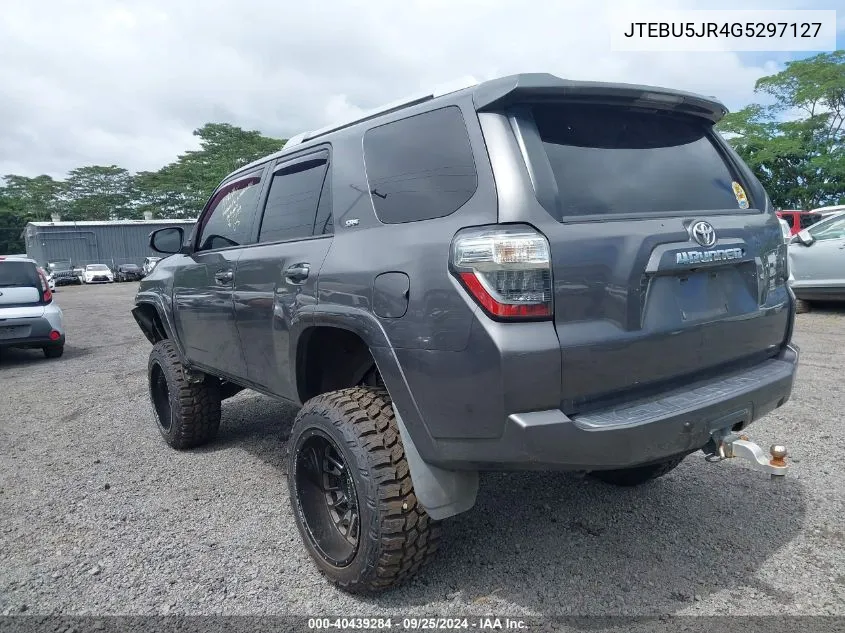 2016 Toyota 4Runner Sr5 VIN: JTEBU5JR4G5297127 Lot: 40439284