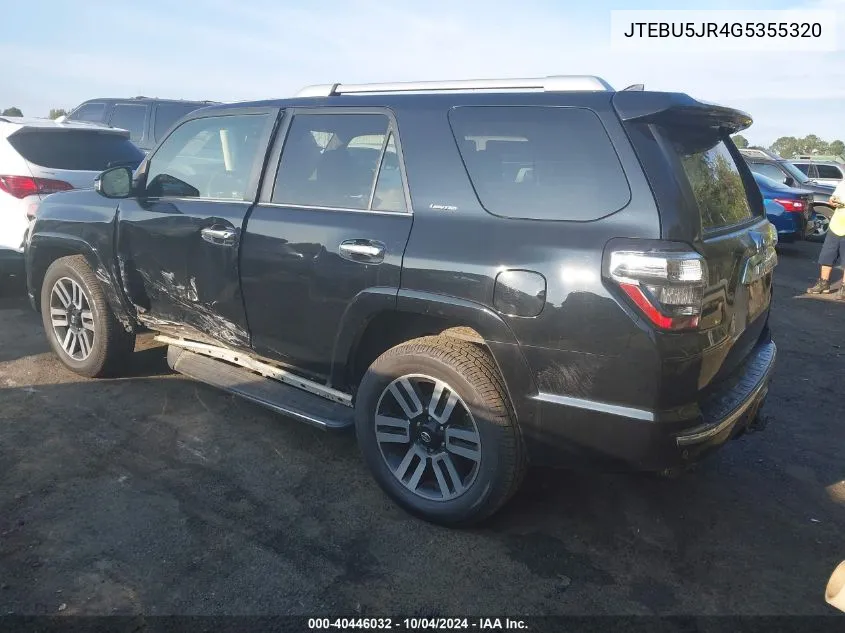 JTEBU5JR4G5355320 2016 Toyota 4Runner Sr5 Prem/Ltdl/Trail/Trd