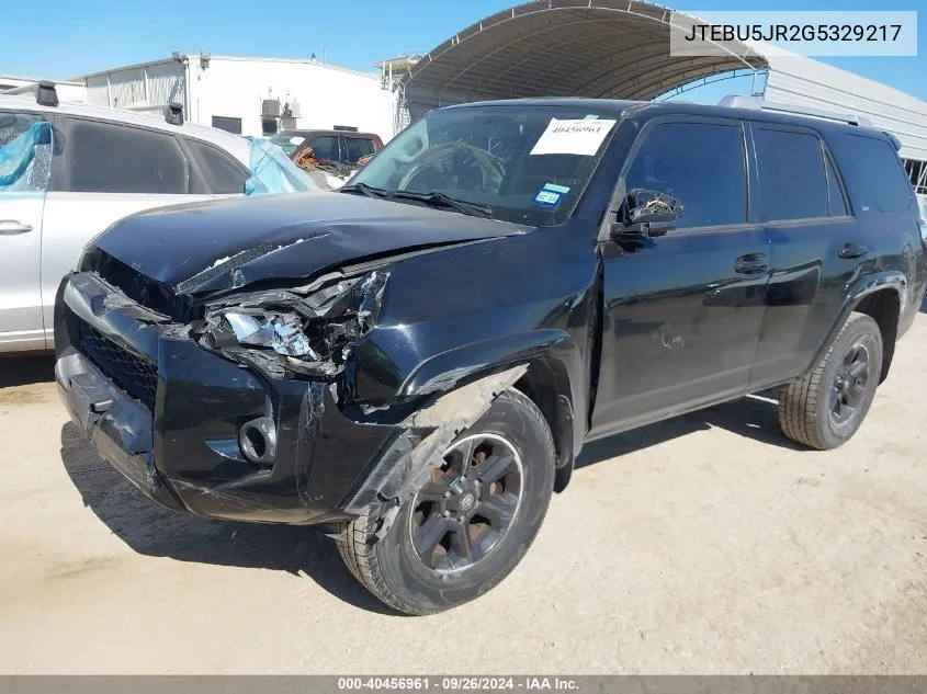 2016 Toyota 4Runner Sr5 Premium VIN: JTEBU5JR2G5329217 Lot: 40456961