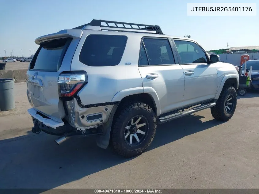 2016 Toyota 4Runner Sr5 VIN: JTEBU5JR2G5401176 Lot: 40471810