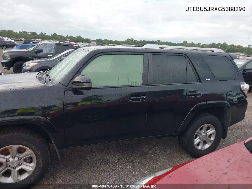 2016 Toyota 4Runner Sr5 Prem/Ltdl/Trail/Trd VIN: JTEBU5JRXG5388290 Lot: 40476439