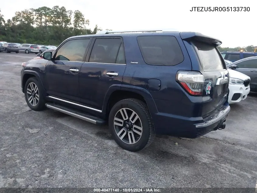 2016 Toyota 4Runner Limited VIN: JTEZU5JR0G5133730 Lot: 40477140