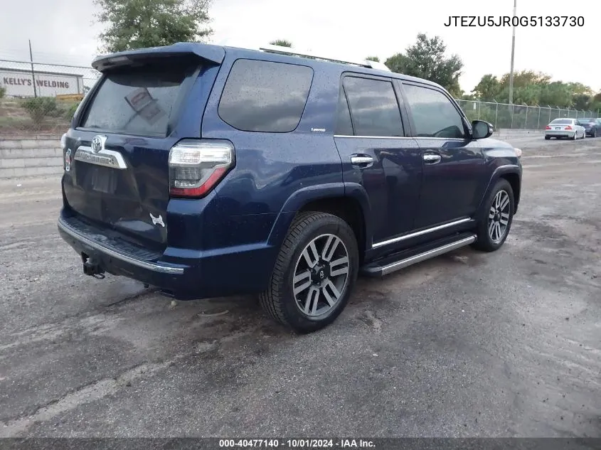 JTEZU5JR0G5133730 2016 Toyota 4Runner Limited