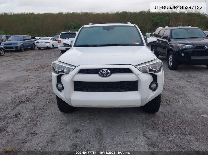 2016 Toyota 4Runner Sr5 Prem/Ltdl/Trail/Trd VIN: JTEBU5JR4G5397132 Lot: 40477754