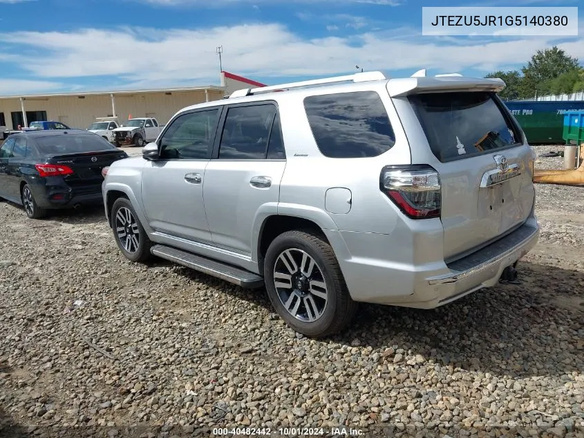 JTEZU5JR1G5140380 2016 Toyota 4Runner Limited