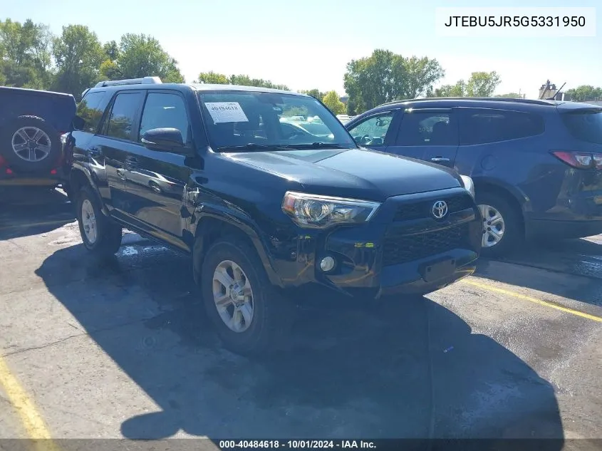 2016 Toyota 4Runner Sr5 Premium VIN: JTEBU5JR5G5331950 Lot: 40484618