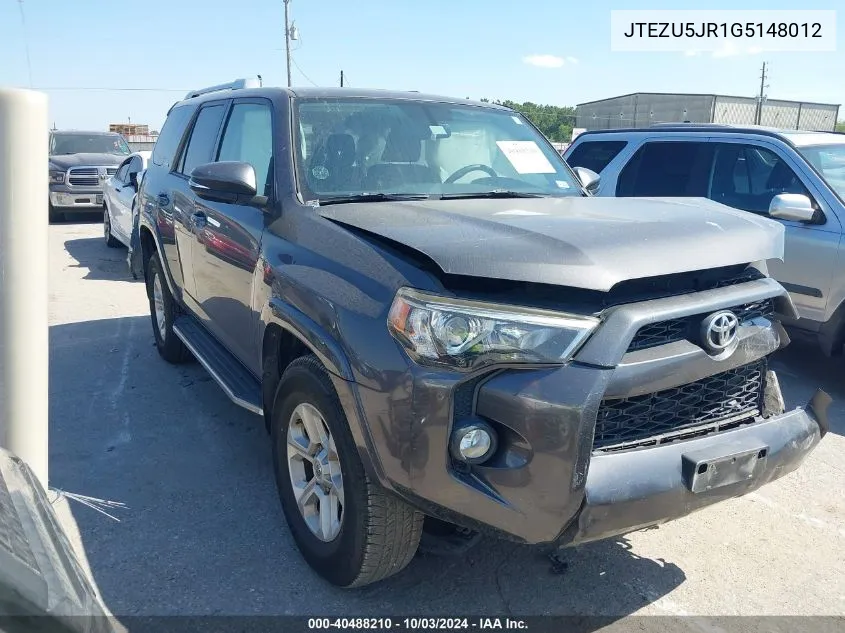 2016 Toyota 4Runner Sr5 Premium VIN: JTEZU5JR1G5148012 Lot: 40488210