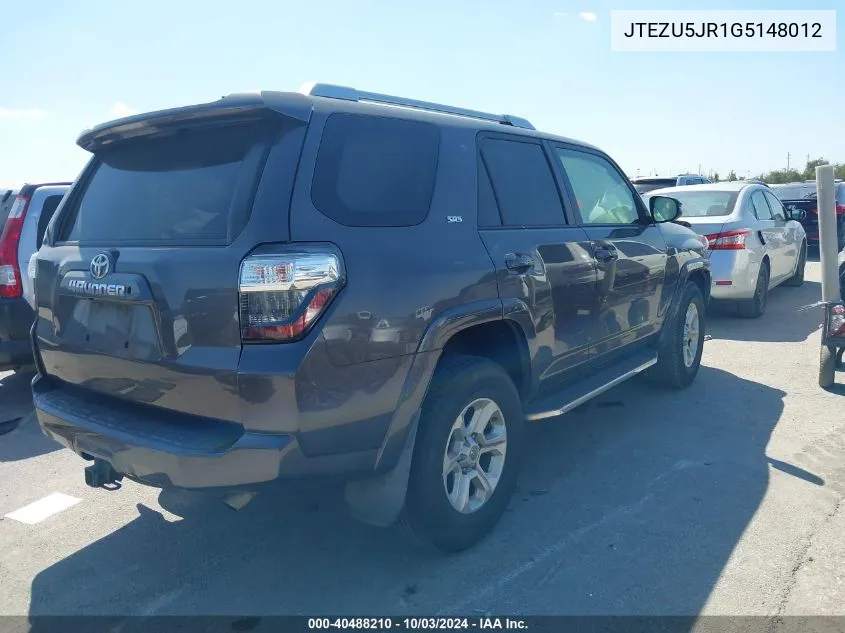 JTEZU5JR1G5148012 2016 Toyota 4Runner Sr5 Premium