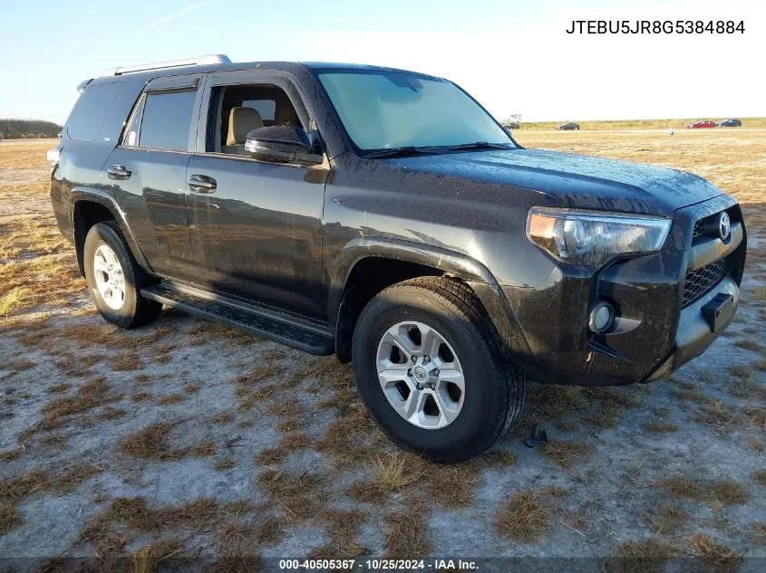 2016 Toyota 4Runner Sr5 Premium VIN: JTEBU5JR8G5384884 Lot: 40505367