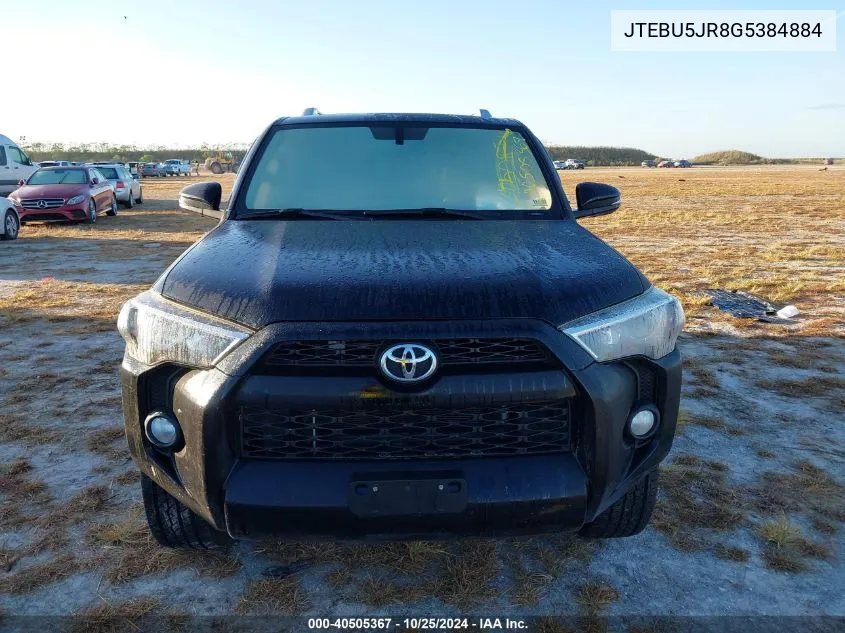 2016 Toyota 4Runner Sr5 Premium VIN: JTEBU5JR8G5384884 Lot: 40505367