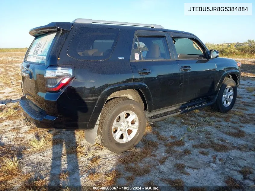 2016 Toyota 4Runner Sr5 Premium VIN: JTEBU5JR8G5384884 Lot: 40505367