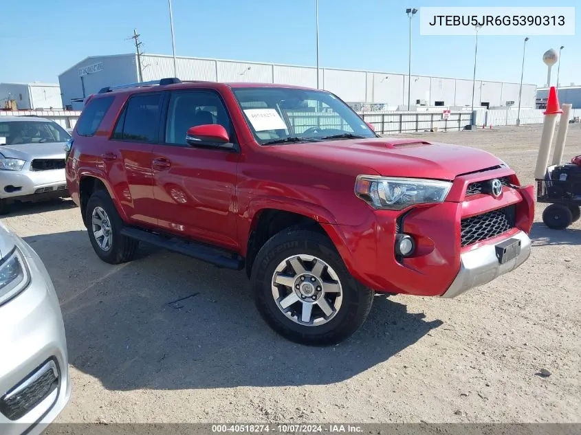 2016 Toyota 4Runner Sr5 Prem/Ltdl/Trail/Trd VIN: JTEBU5JR6G5390313 Lot: 40518274