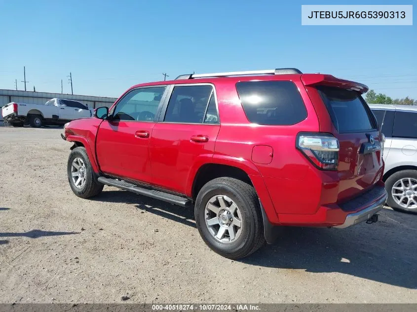 2016 Toyota 4Runner Sr5 Prem/Ltdl/Trail/Trd VIN: JTEBU5JR6G5390313 Lot: 40518274