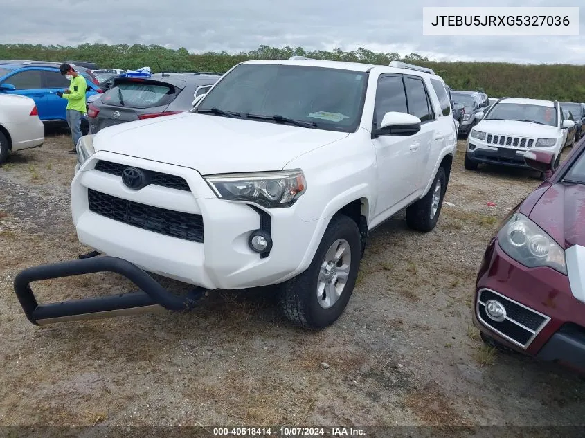 2016 Toyota 4Runner Sr5 Prem/Ltdl/Trail/Trd VIN: JTEBU5JRXG5327036 Lot: 40518414