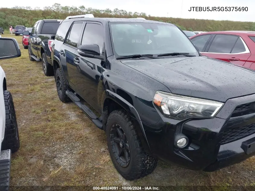 2016 Toyota 4Runner Sr5 Premium VIN: JTEBU5JR5G5375690 Lot: 40524091