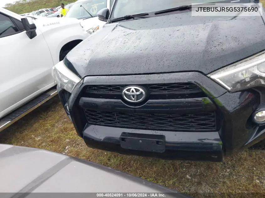 JTEBU5JR5G5375690 2016 Toyota 4Runner Sr5 Premium