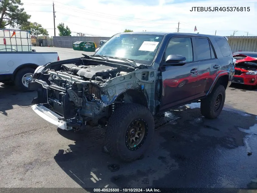 2016 Toyota 4Runner Sr5 Premium VIN: JTEBU5JR4G5376815 Lot: 40525500