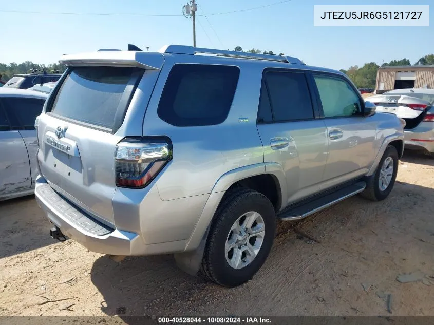 2016 Toyota 4Runner Sr5 VIN: JTEZU5JR6G5121727 Lot: 40528044