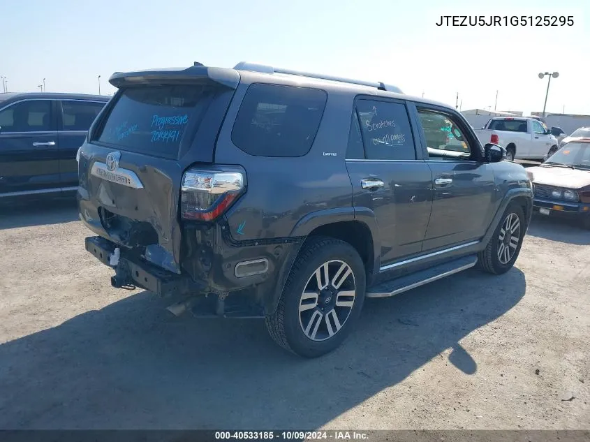 2016 Toyota 4Runner Limited VIN: JTEZU5JR1G5125295 Lot: 40533185