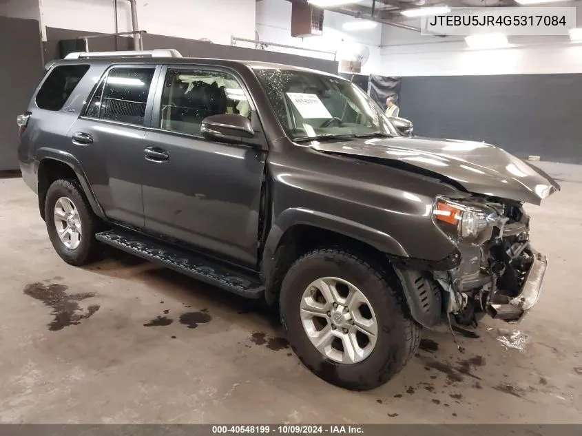 2016 Toyota 4Runner Sr5 Premium VIN: JTEBU5JR4G5317084 Lot: 40548199