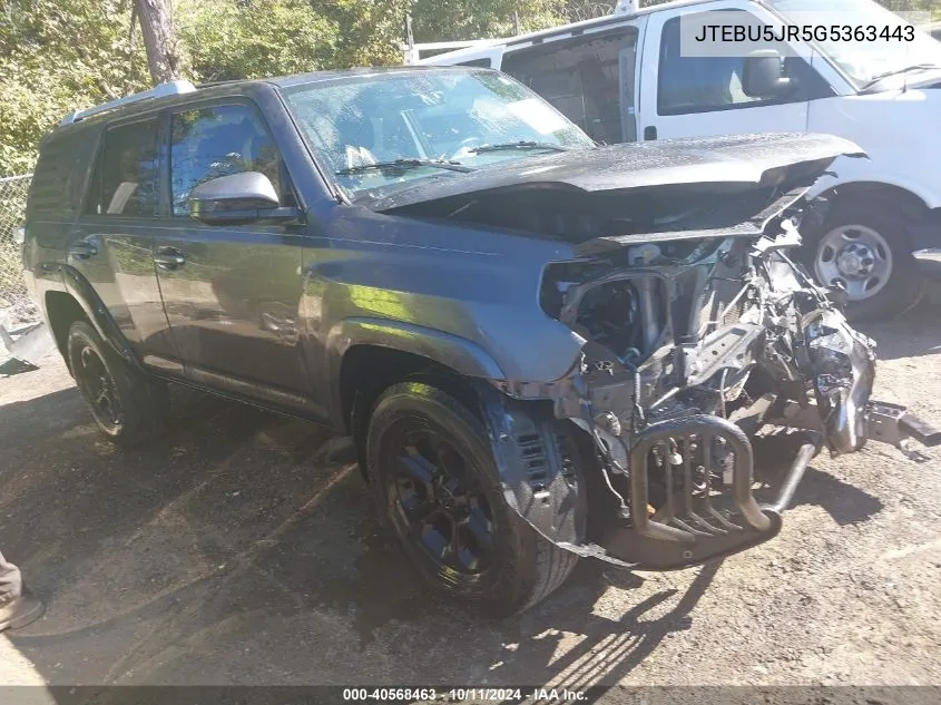 2016 Toyota 4Runner Sr5 VIN: JTEBU5JR5G5363443 Lot: 40568463