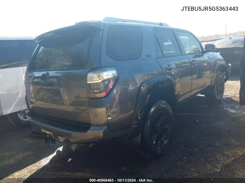 JTEBU5JR5G5363443 2016 Toyota 4Runner Sr5