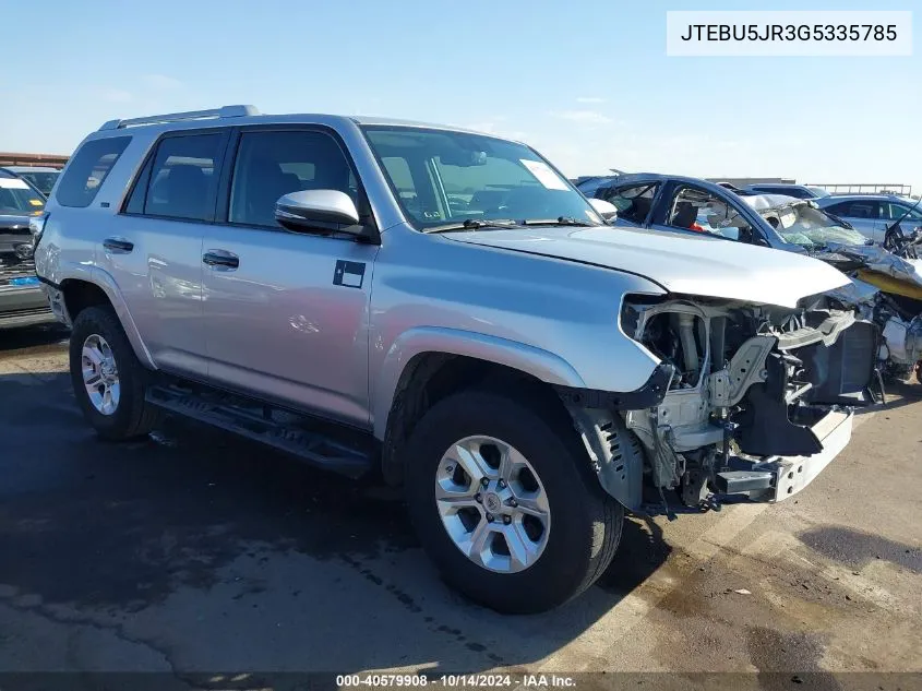 2016 Toyota 4Runner Sr5 Premium VIN: JTEBU5JR3G5335785 Lot: 40579908