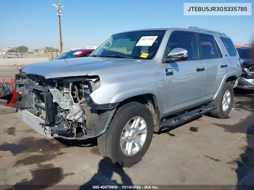 2016 Toyota 4Runner Sr5 Premium VIN: JTEBU5JR3G5335785 Lot: 40579908