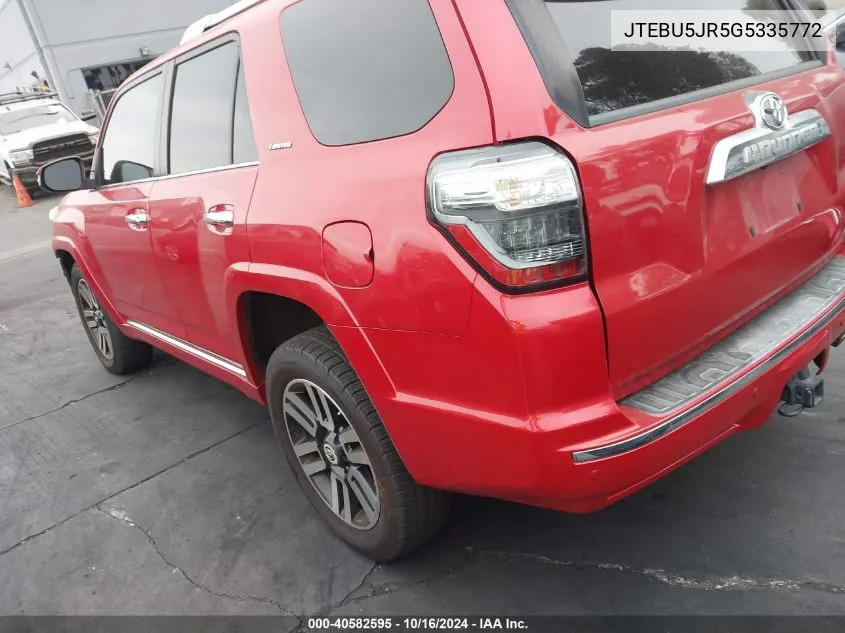 JTEBU5JR5G5335772 2016 Toyota 4Runner Limited