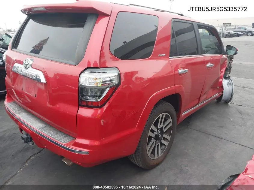 JTEBU5JR5G5335772 2016 Toyota 4Runner Limited